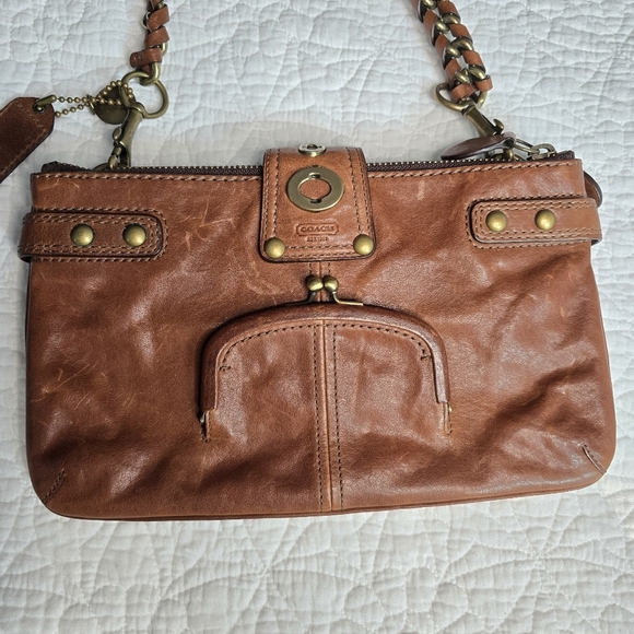 Coach Bridget 65th Anniversary Legacy Turnlock Kisslock Brown Shoulder Bag 11623 - Picture 7 of 17